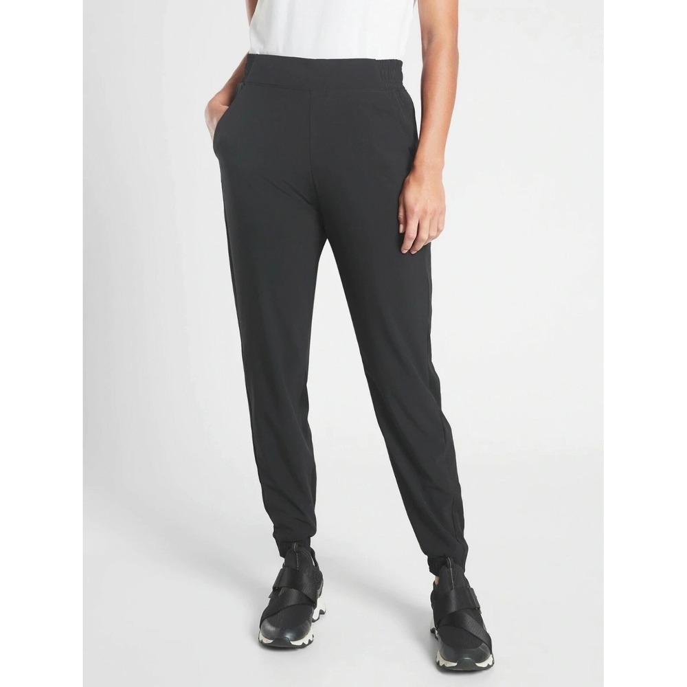 Athleta Brooklyn Lined Jogger Black Fleece Lined Active Pants Women Size 4